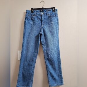 Jones New York Signature Lexington Cuffed Capri Jeans Medium Wash Denim Size 10